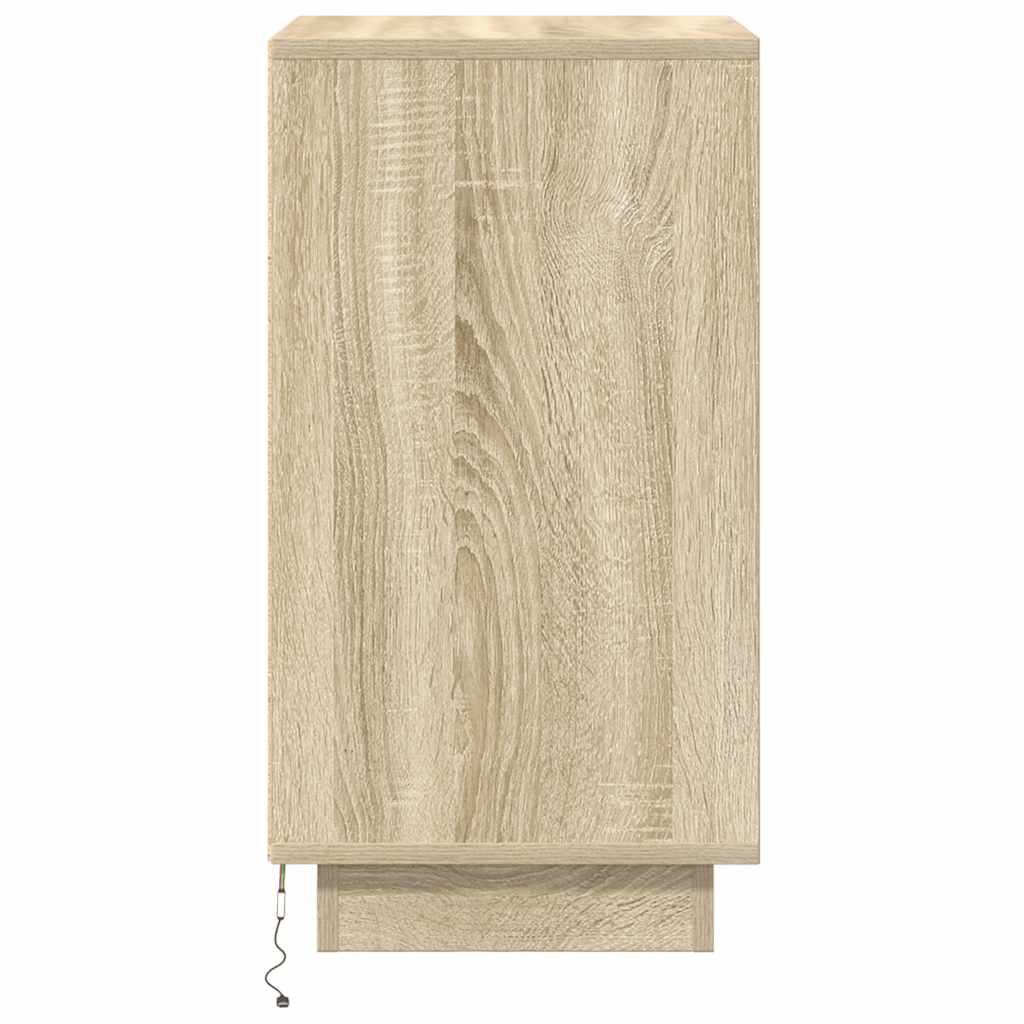 Sängbord Nattduksbord Sonoma Ek med LED 38x34x65 cm