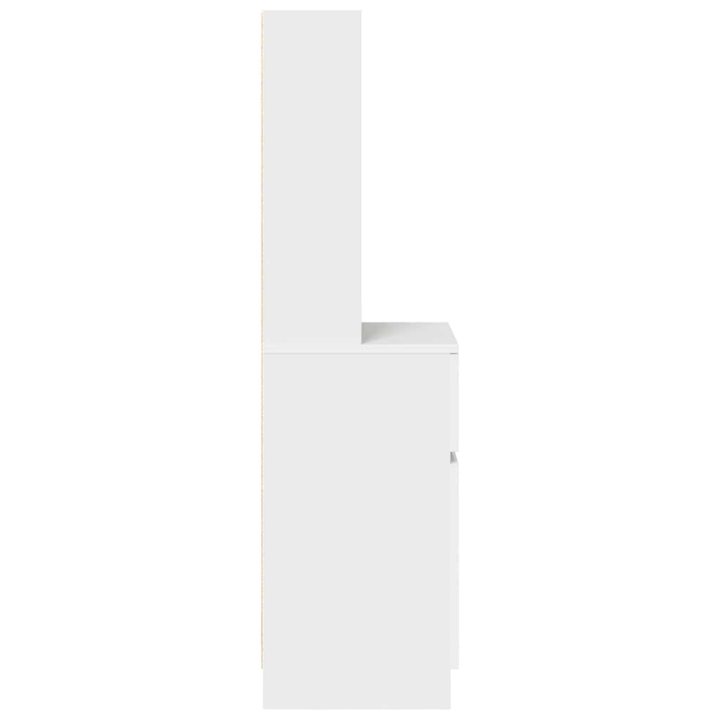 Sängbord Nattduksbord Vit 39x35x125 cm