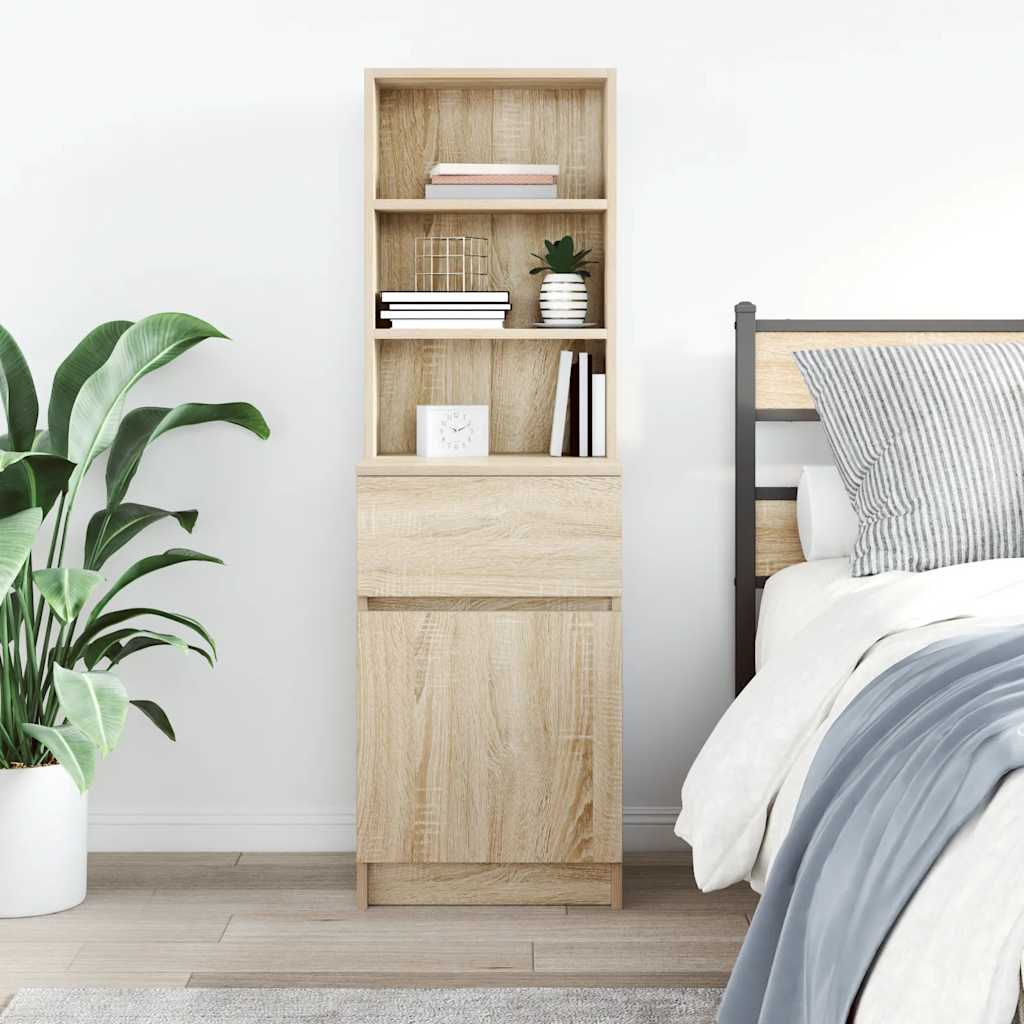 Sängbord sonoma ek 39x35x125 cm konstruerat trä