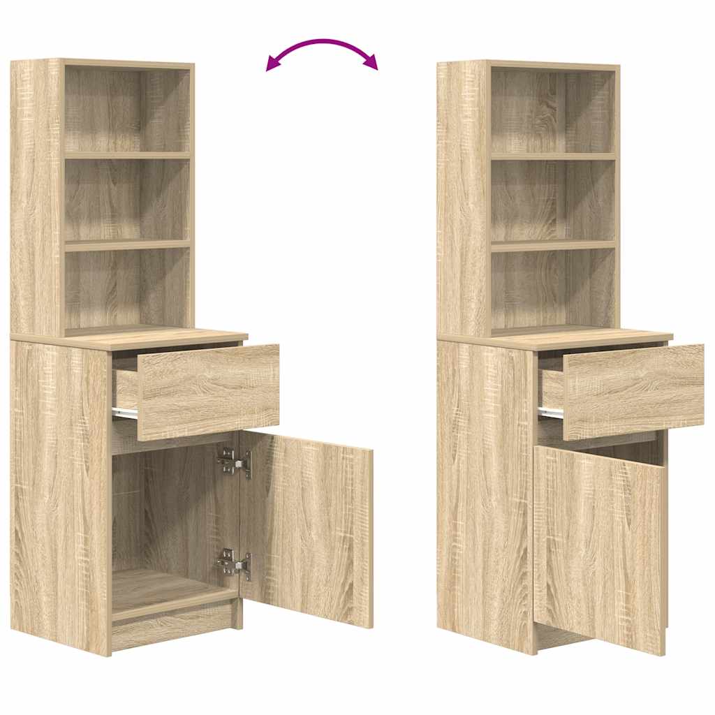 Sängbord sonoma ek 39x35x125 cm konstruerat trä