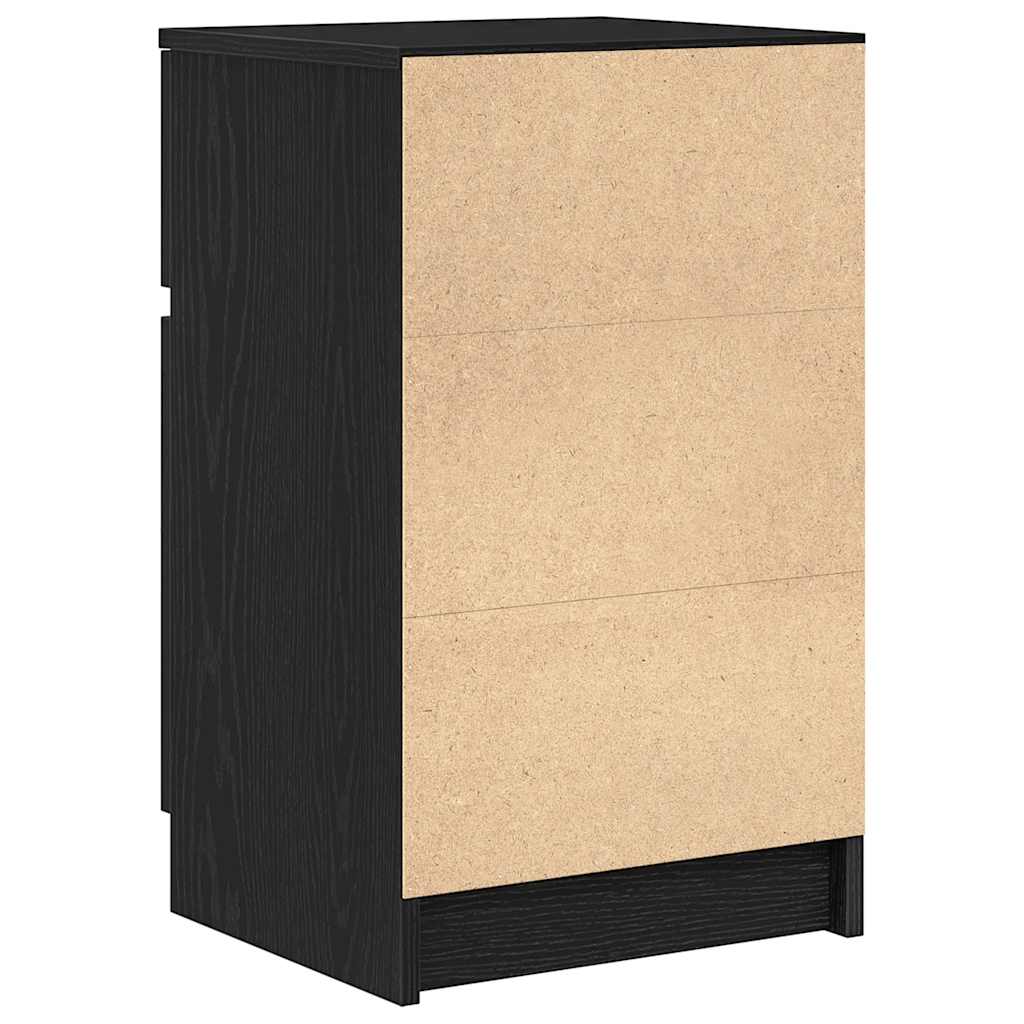 Sängbord 2 st svart 39x35x65 cm konstruerat trä