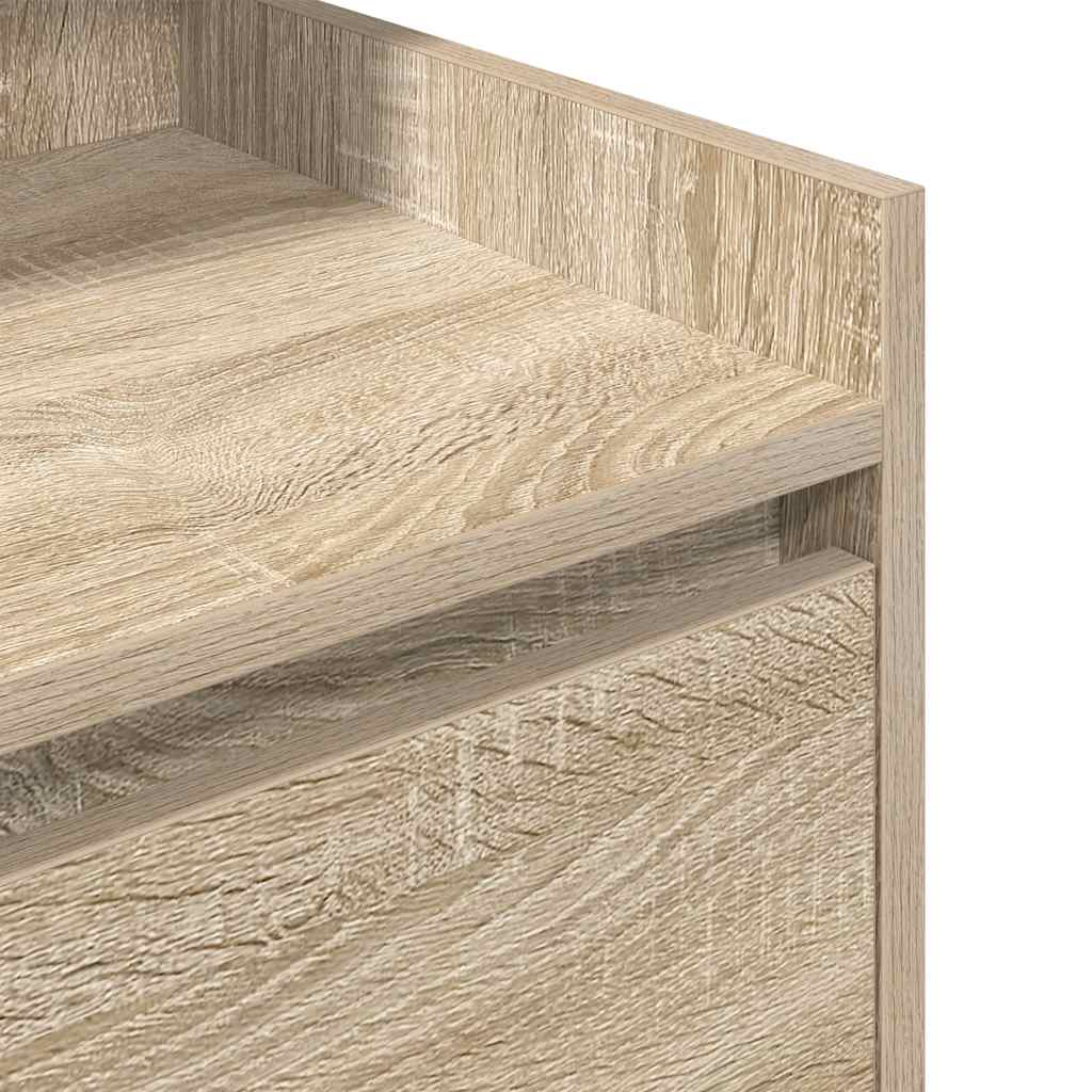 Sängbord med 2 lådor 2 st Sonoma ek 38x34x80 cm