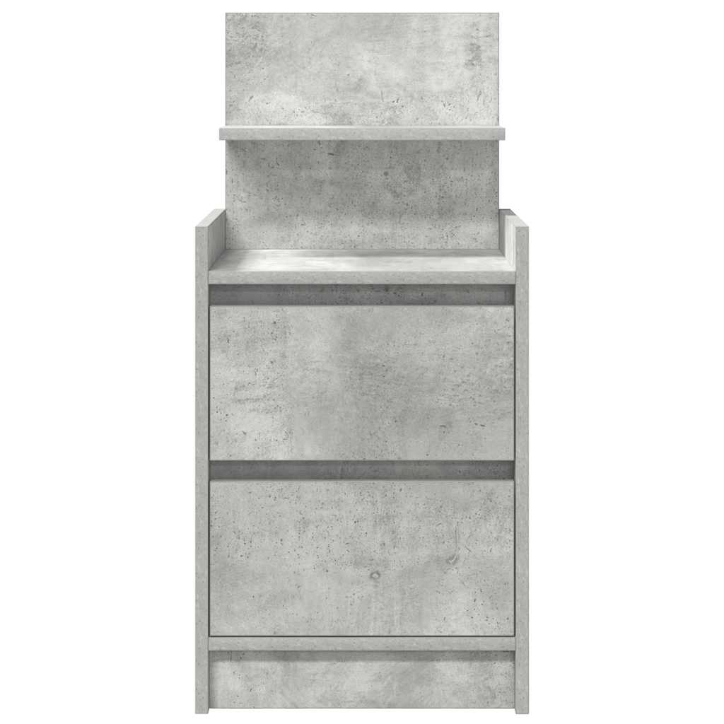 Sängbord med 2 lådor 2 st betonggrå 38x34x80 cm