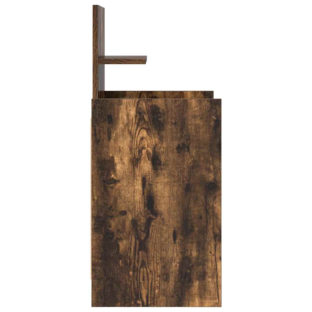 Sängbord med 2 lådor 2 st rökt ek 38x34x80 cm