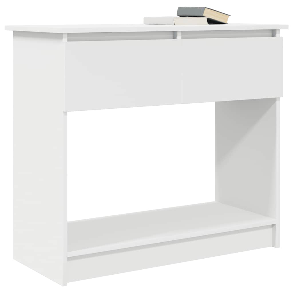 Avlastningsbord Konsollbord Vit med lådor 85,5x38,5x74,5 cm
