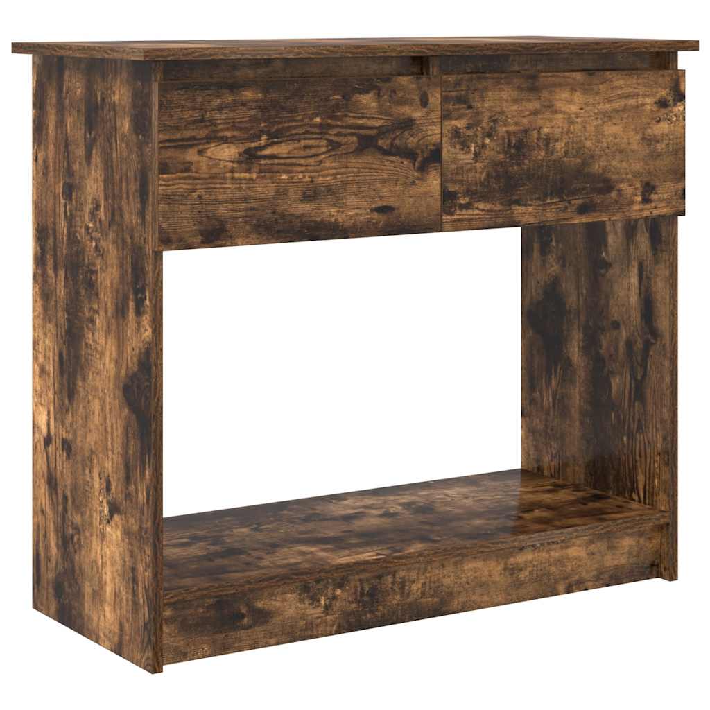 Avlastningsbord Konsollbord Rökfärgad Ek med lådor 85,5x38,5x74,5 cm