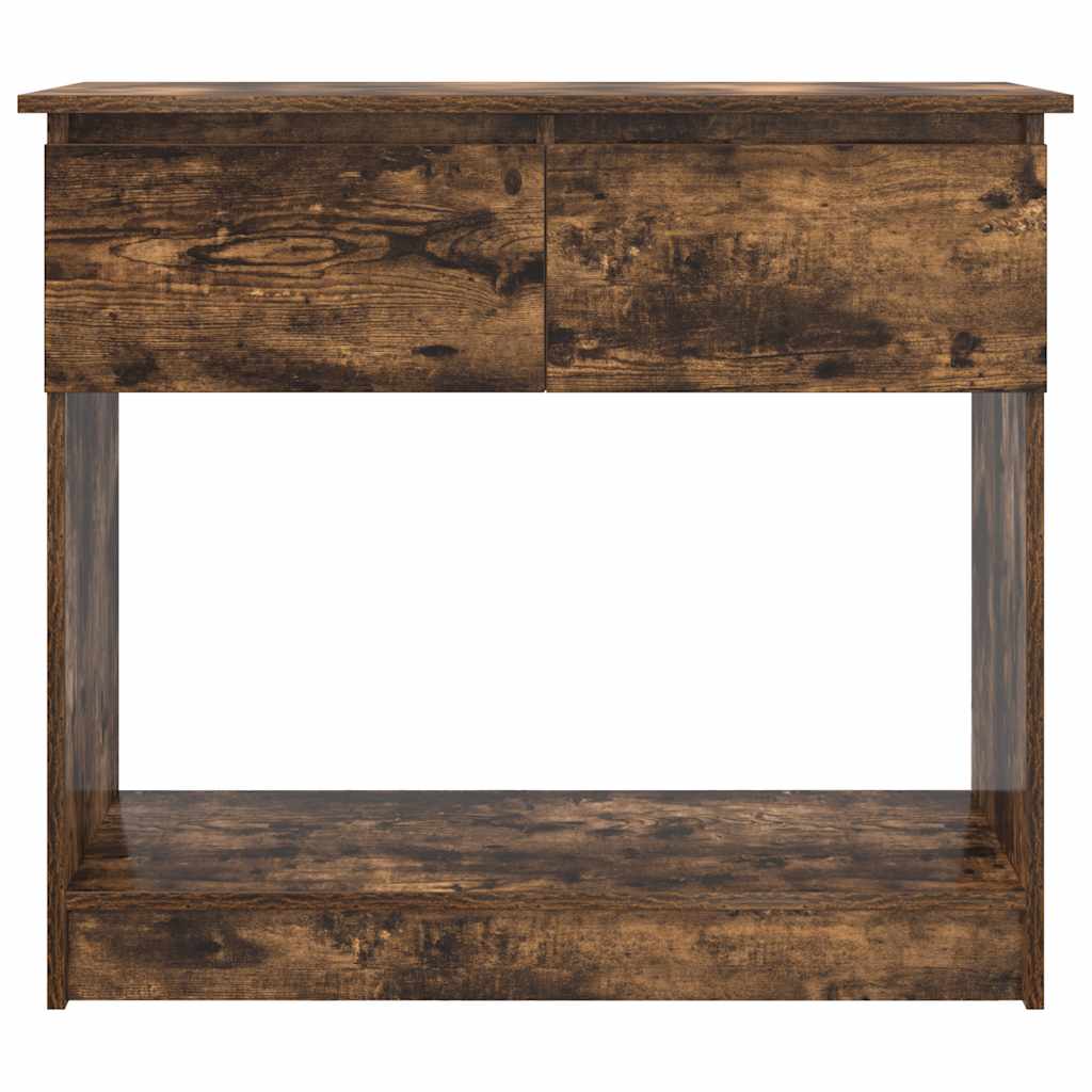 Avlastningsbord Konsollbord Rökfärgad Ek med lådor 85,5x38,5x74,5 cm