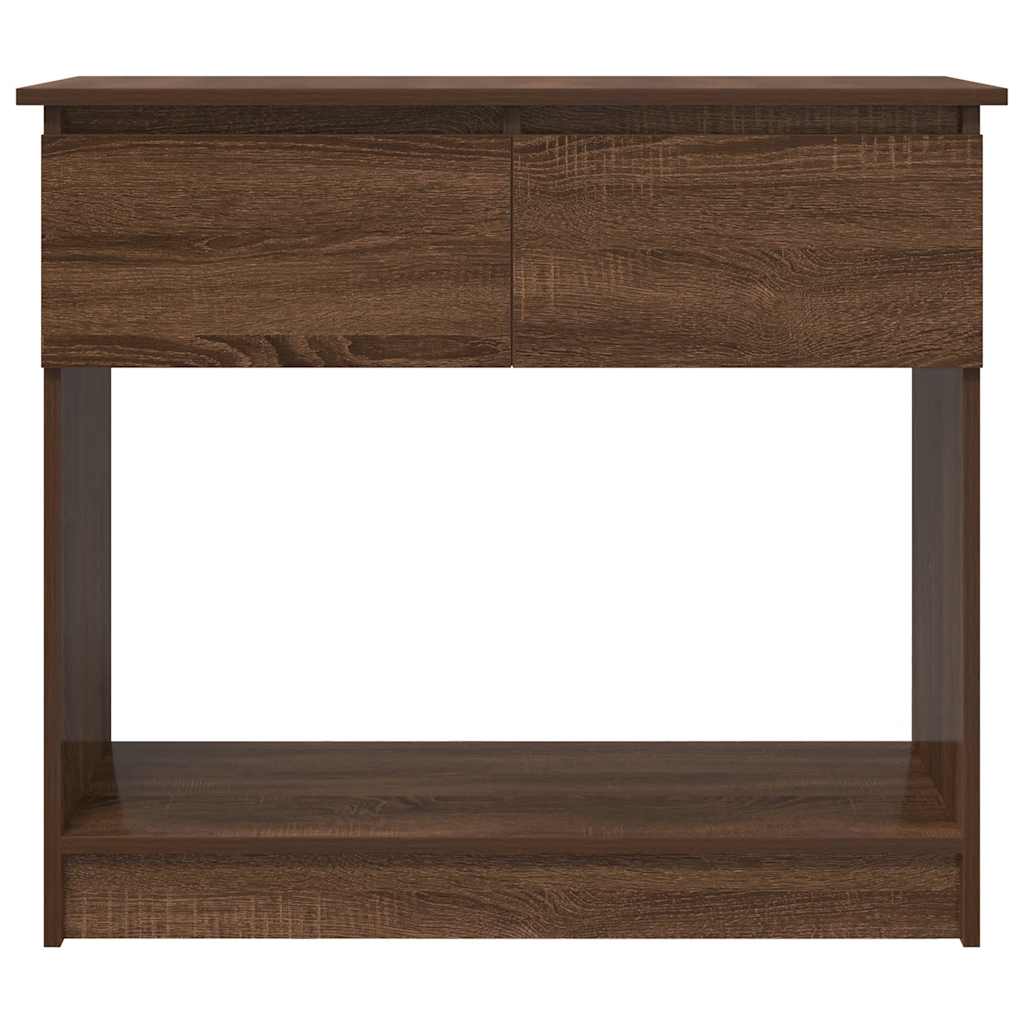 Avlastningsbord Konsollbord Brun Ek med lådor 85,5x38,5x74,5 cm