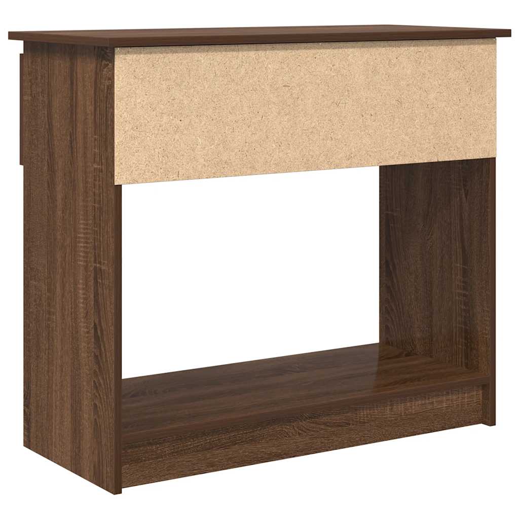 Avlastningsbord Konsollbord Brun Ek med lådor 85,5x38,5x74,5 cm