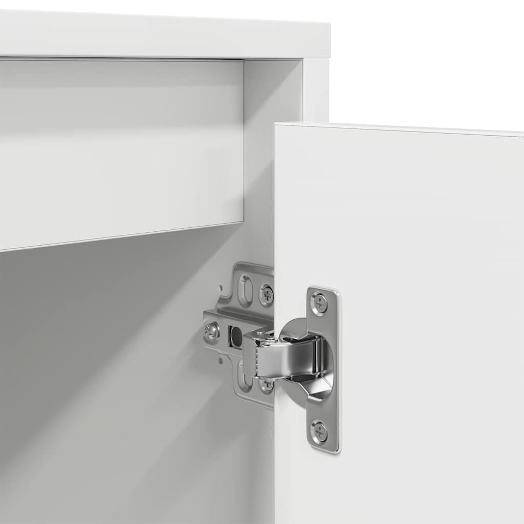 TV-Möbel Vit TV-Bänk LED-lampor 100x41x50 cm