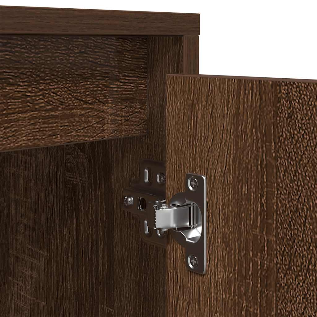 TV-Möbel Brun Ek TV-Bänk LED-lampor 100x41x50 cm