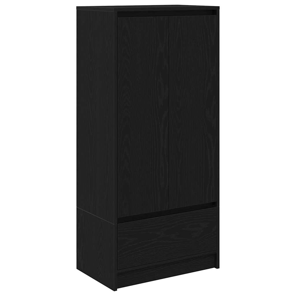 Skåp Svart Ek med låda Svart Ek 55,5x34x119,5 cm