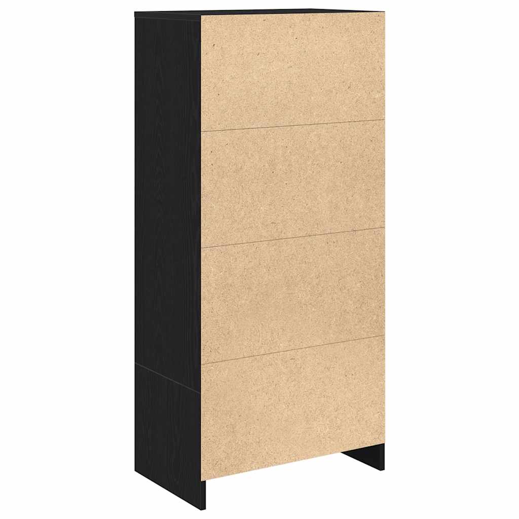 Skåp Svart Ek med låda Svart Ek 55,5x34x119,5 cm