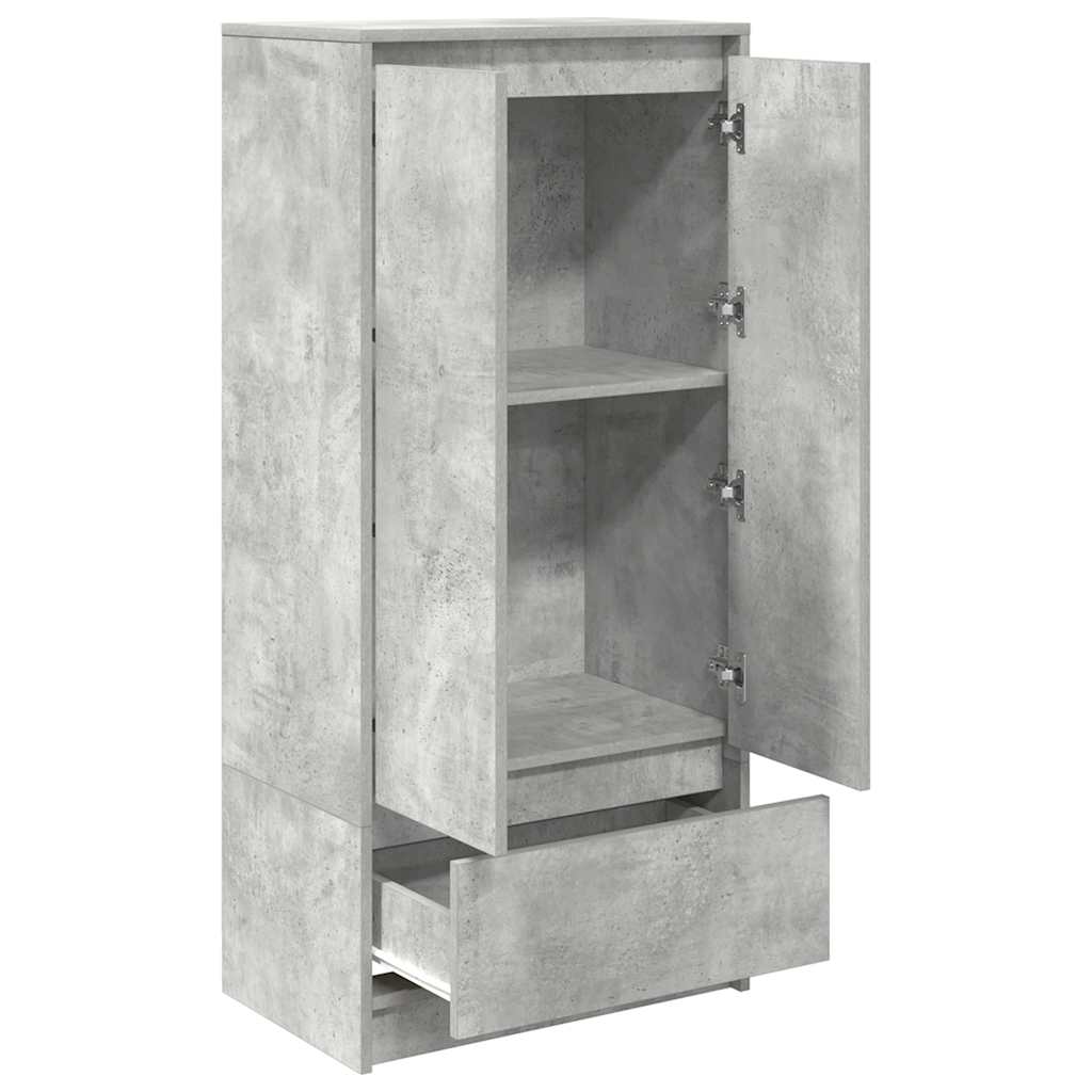 Skåp Betonggrå med låda Betonggrå 55,5x34x119,5 cm
