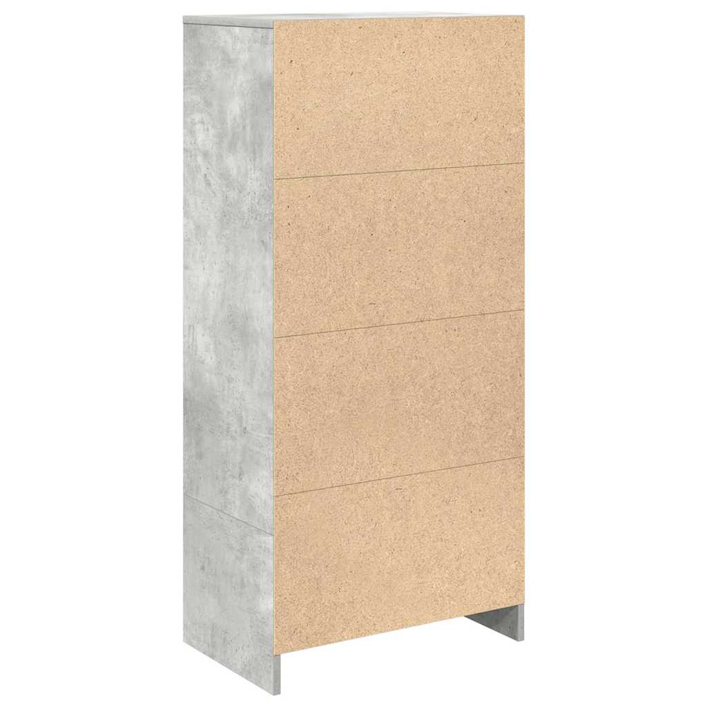Skåp Betonggrå med låda Betonggrå 55,5x34x119,5 cm