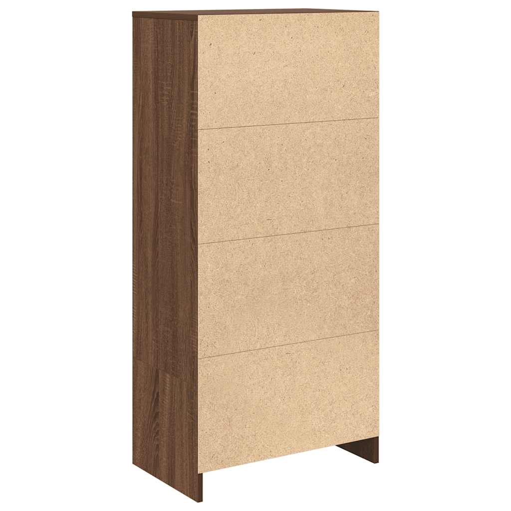 Skåp Brun Ek med låda Brun Ek 55,5x34x119,5 cm