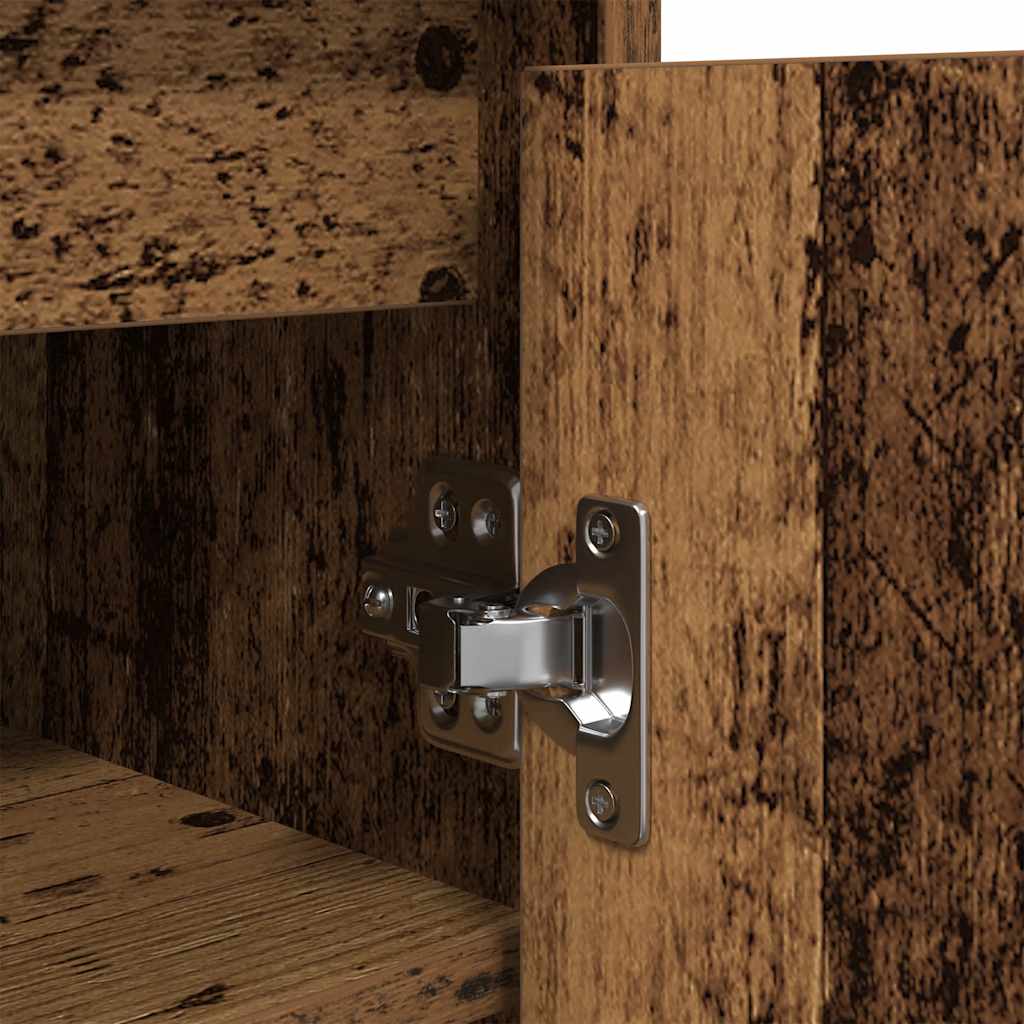 Skoställ Åldrat Trä Skoskåp 57x34x76 cm