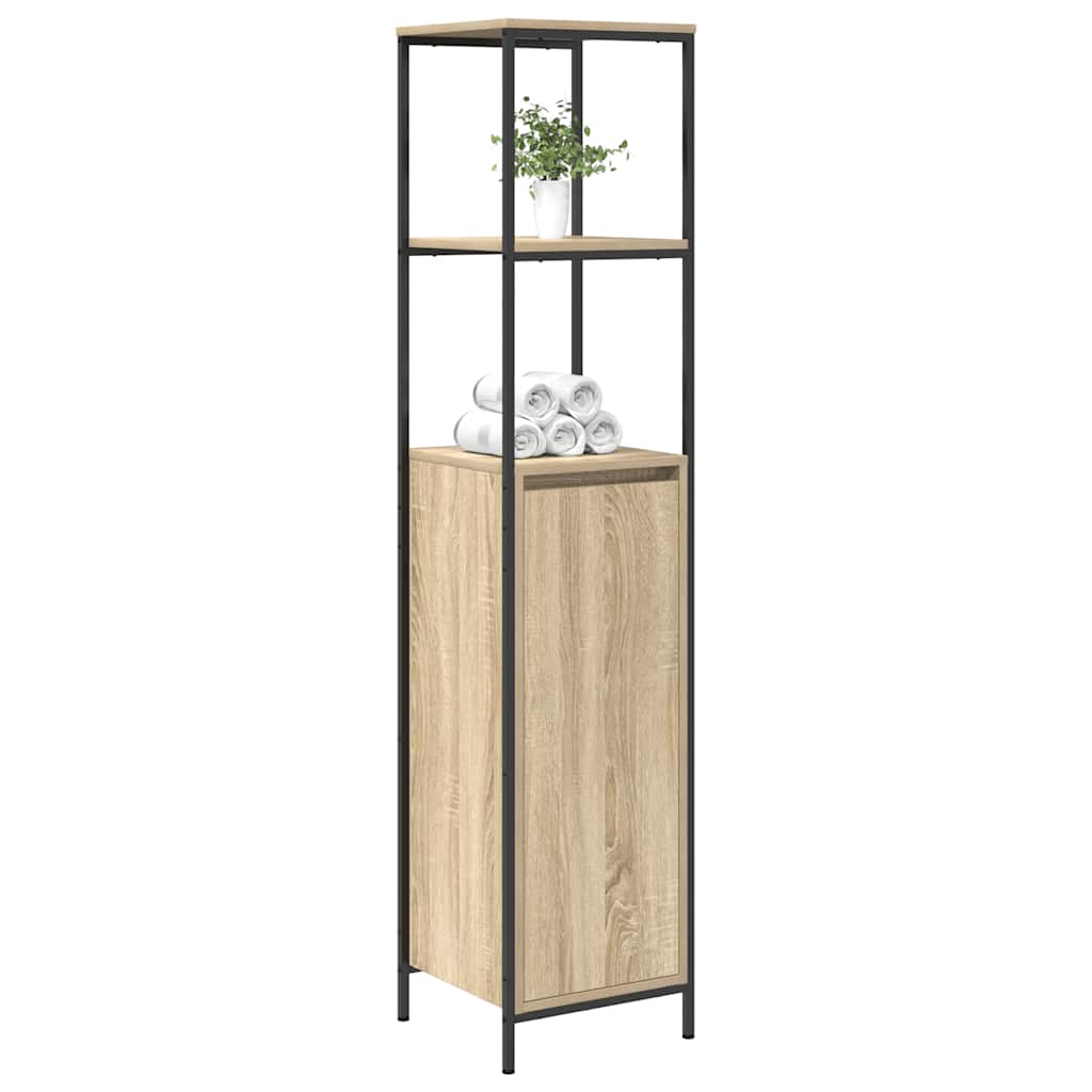 Badrumsunderskåp med hyllor Sonoma Ek 36x35x165 cm