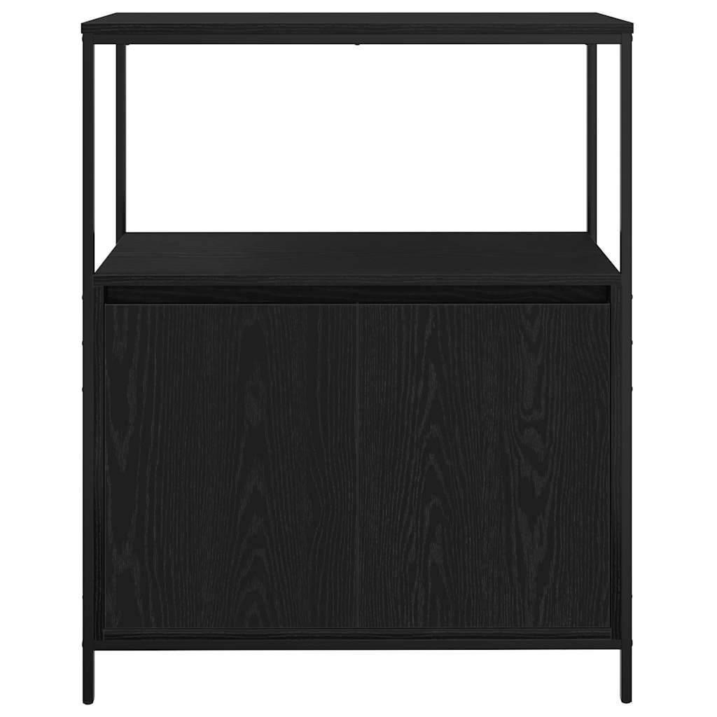 Badrumsunderskåp med hyllor Svart Ek 76,5x35x95 cm