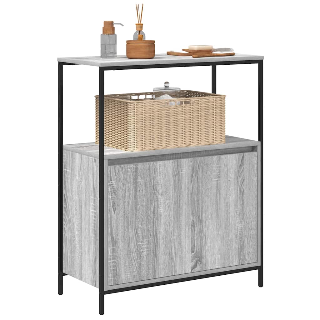 Badrumsunderskåp med hyllor Sonoma Grå 76,5x35x95 cm