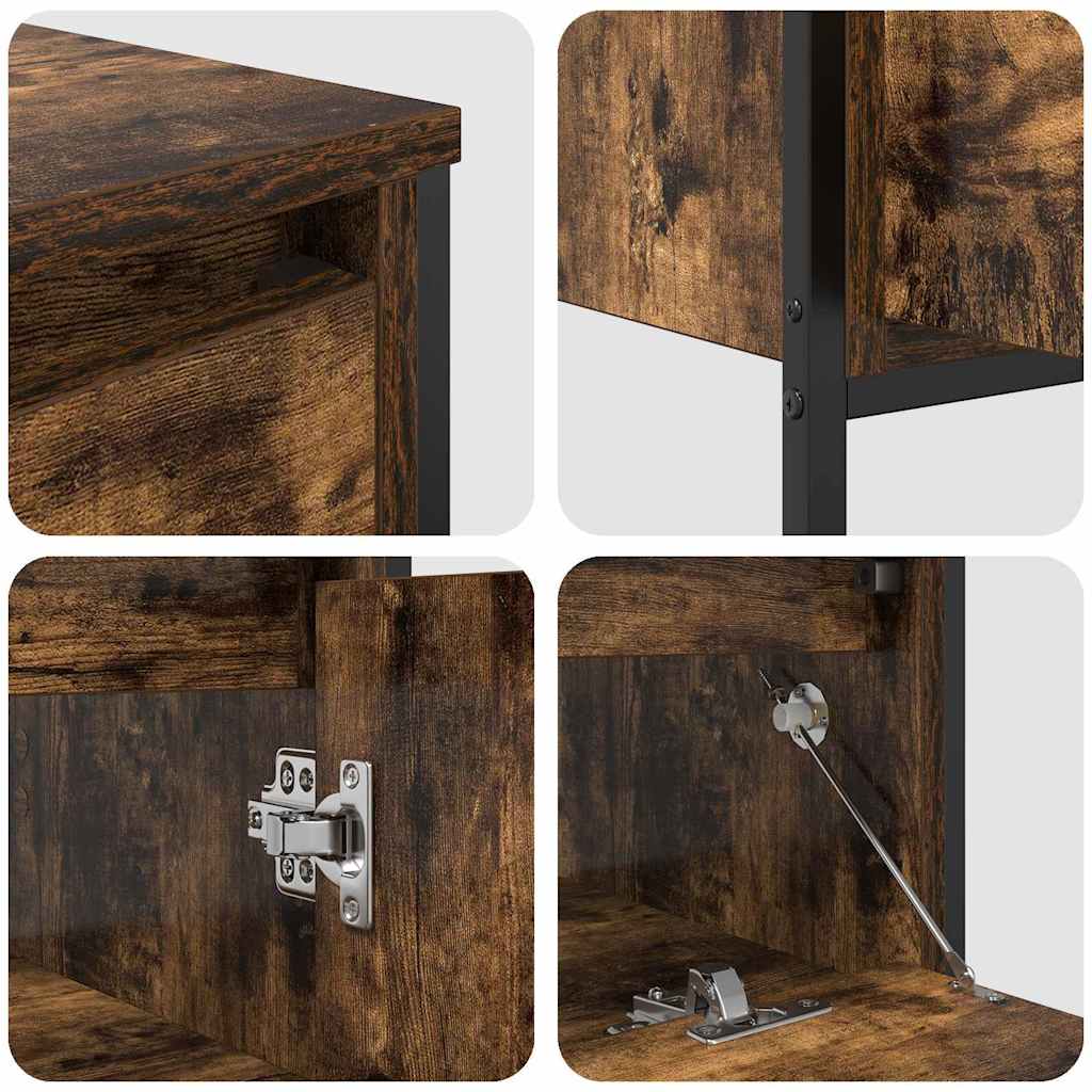 Badrumsmöbelset med hylla 3 pcs Rökfärgad ek 90 x 34.5 x 60 cm