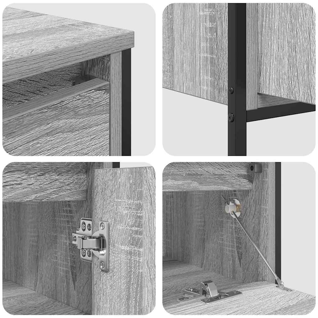 Badrumsmöbelset med hylla 3 pcs Grå sonoma 90 x 34.5 x 60 cm
