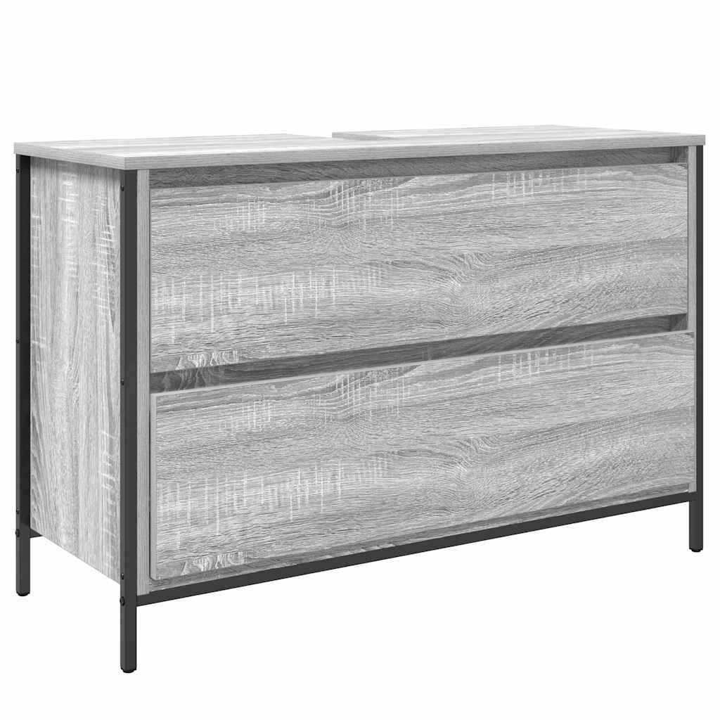 Badrumsmöbelset med hylla 3 pcs Grå sonoma 90 x 34.5 x 60 cm