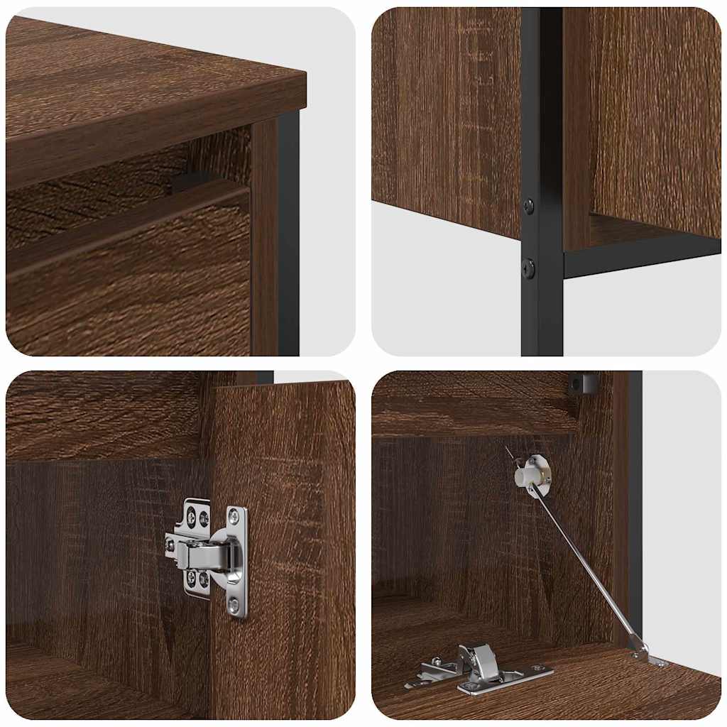 Badrumsmöbelset med hylla 3 pcs brun ek 90 x 34.5 x 60 cm