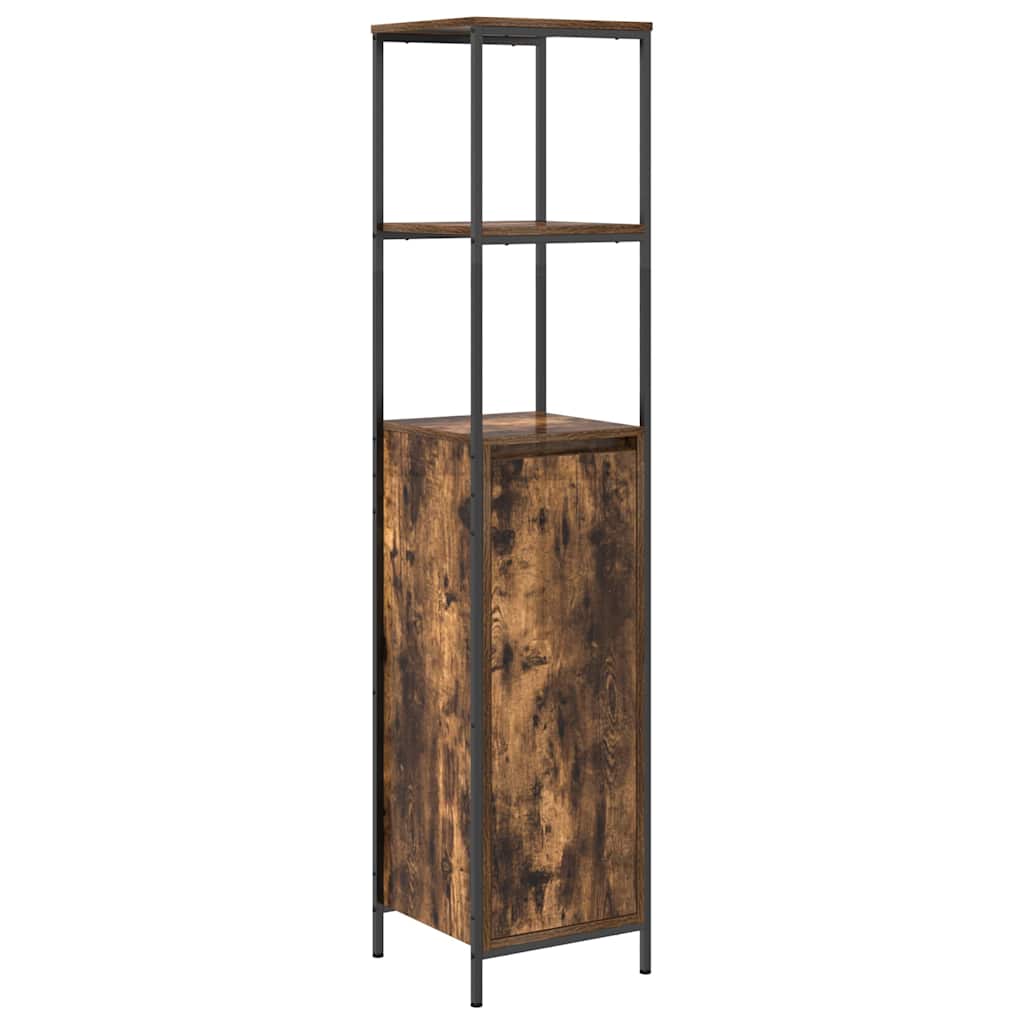 Badrumsmöbelset 2 pcs Rökt ek och svart 36 x 35 x 165 cm