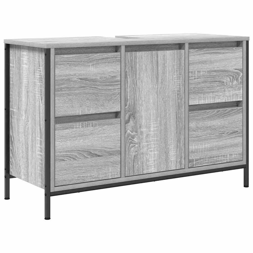 Badrumsmöbelset 2 pcs Grå sonoma och svart 36 x 35 x 165 cm