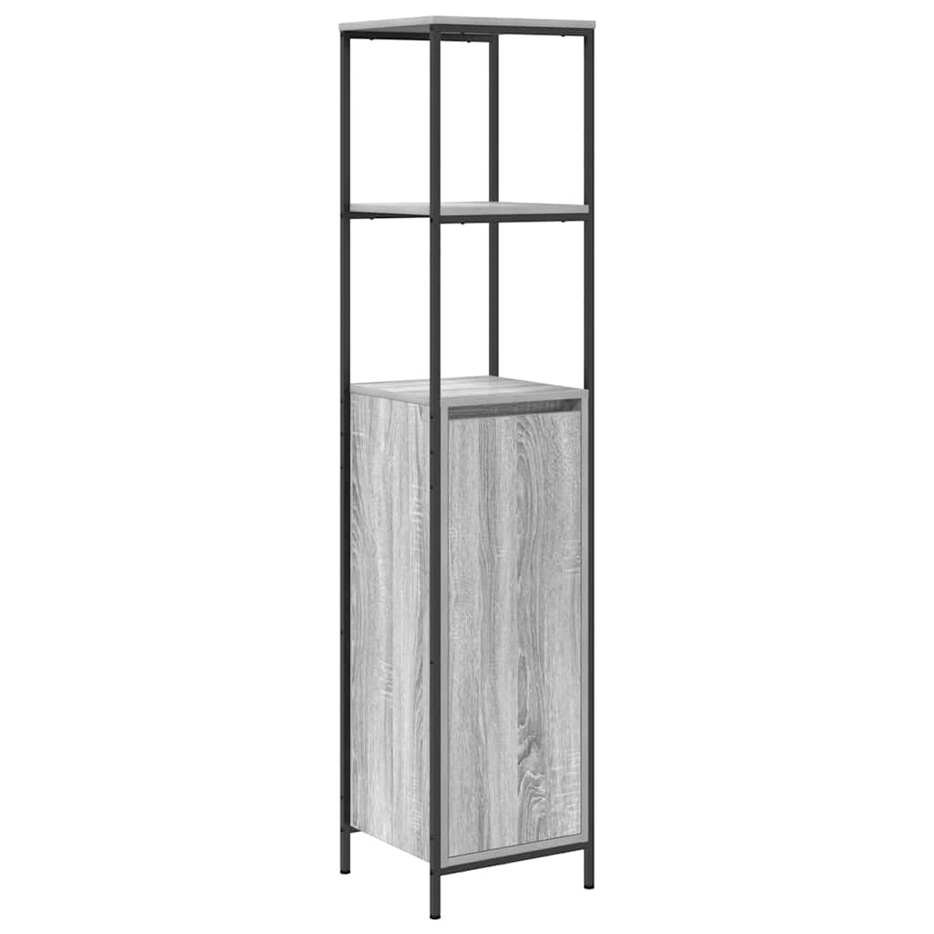 Badrumsmöbelset 2 pcs Grå sonoma och svart 36 x 35 x 165 cm