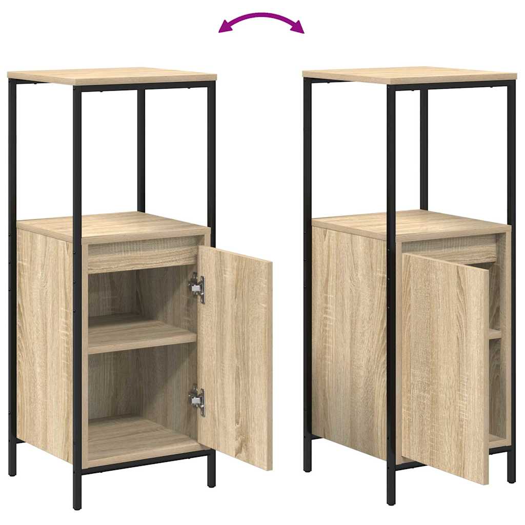 Badrumsmöbelset 5 pcs Sonoma ek och svart 36 x 35 x 165 cm