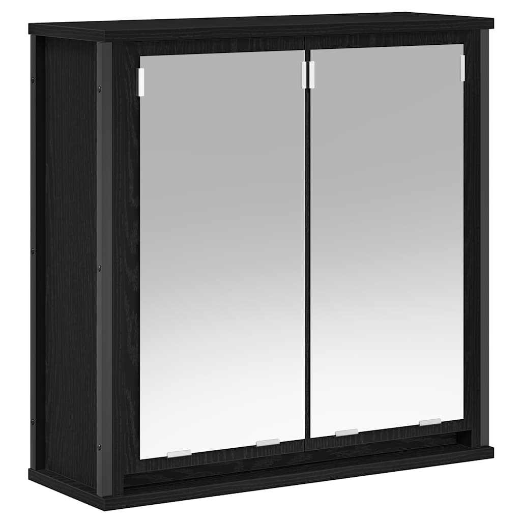 Badrumsmöbelset med hylla 5 pcs Svart Ek 36 x 35 x 165 cm