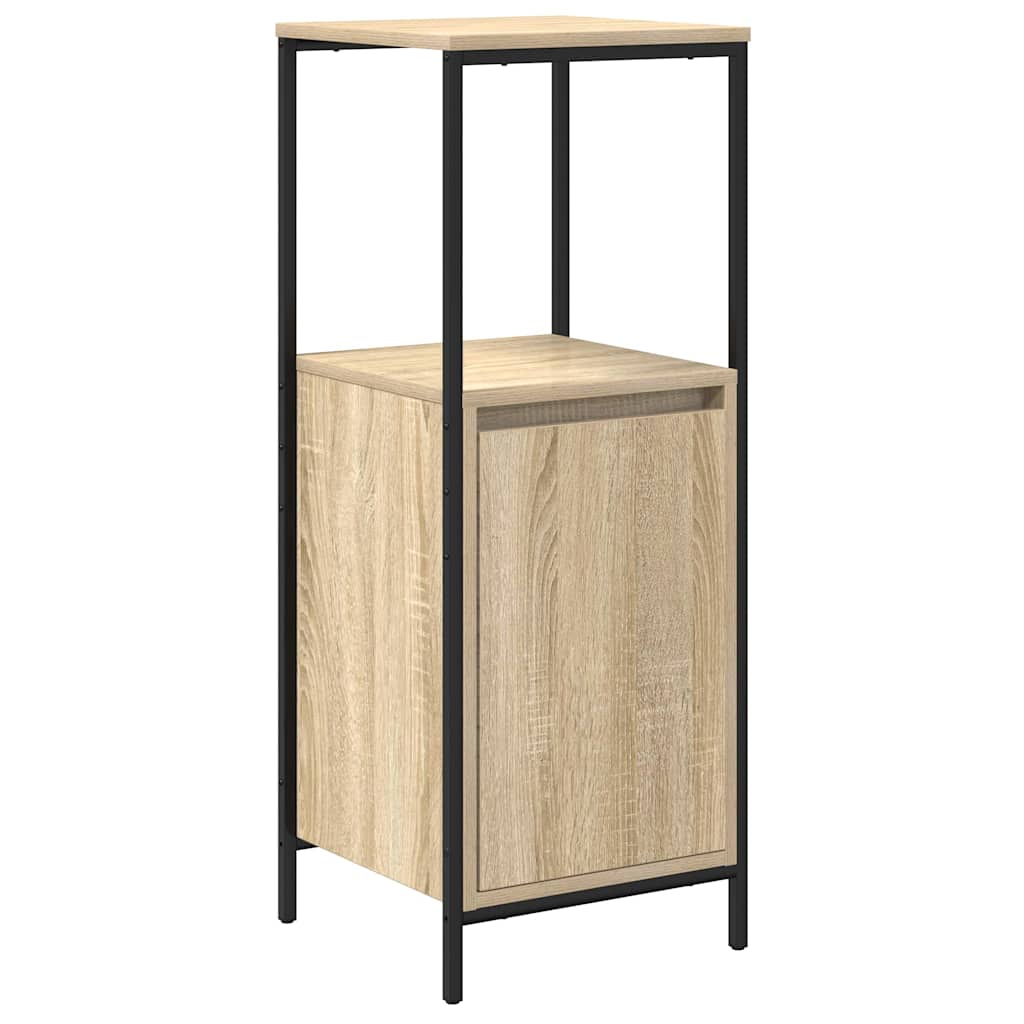 Badrumsmöbelset 5 pcs Sonoma ek och svart 36 x 35 x 165 cm