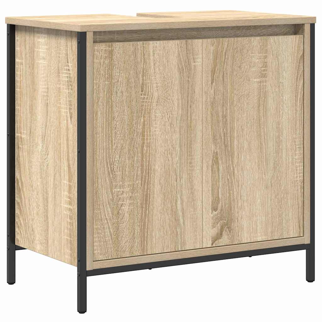 Badrumsmöbelset 5 pcs Sonoma ek och svart 36 x 35 x 165 cm