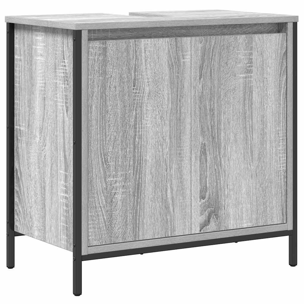 Badrumsmöbelset 5 pcs Grå sonoma och svart 36 x 35 x 165 cm