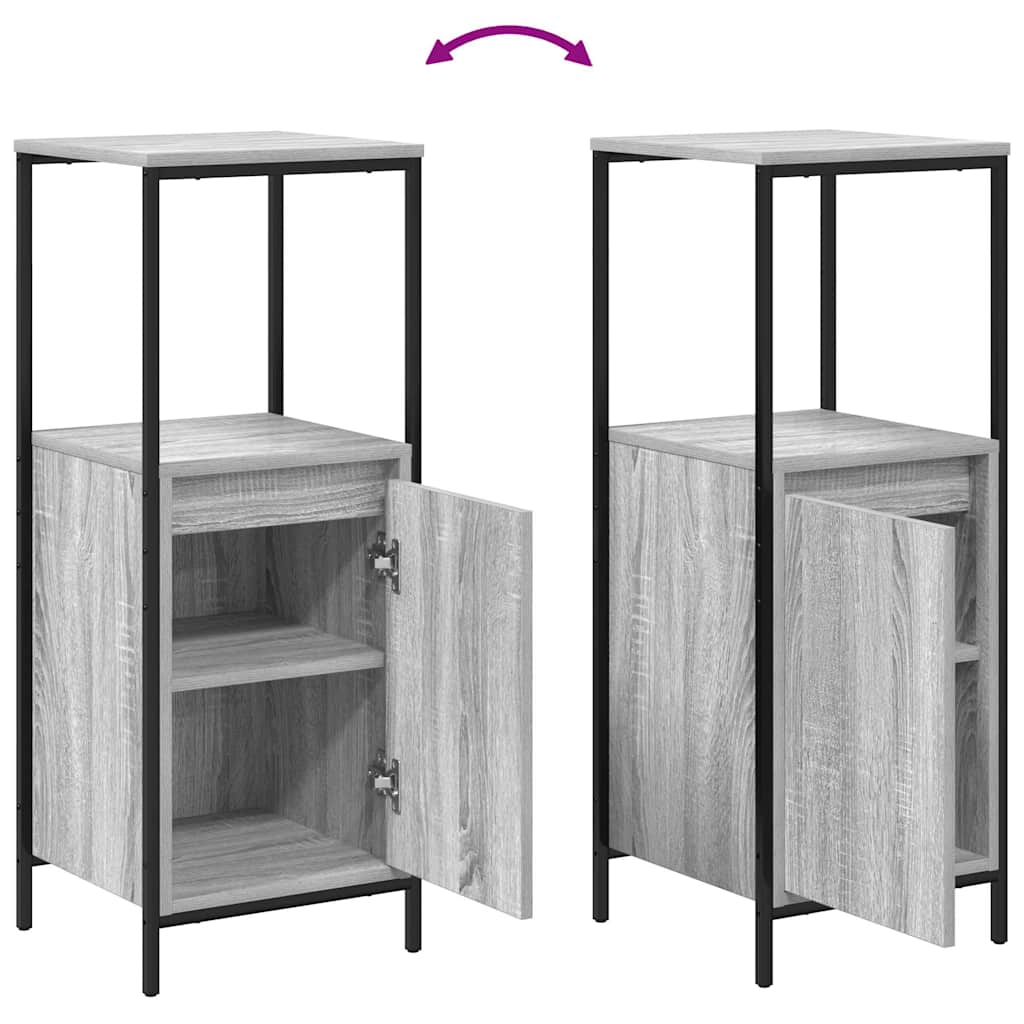 Badrumsmöbelset 5 pcs Grå sonoma och svart 36 x 35 x 165 cm