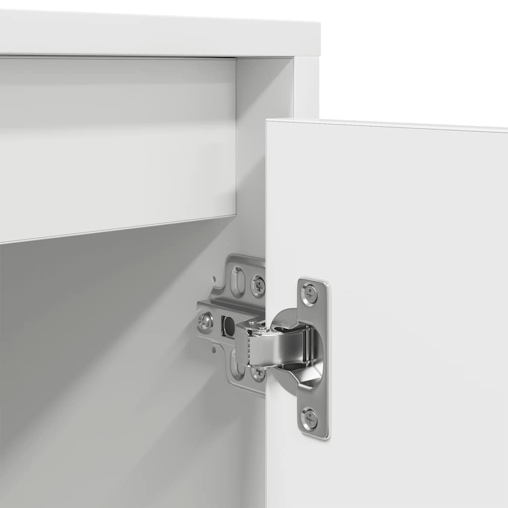 TV-Möbel Vit TV-Bänk LED-lampor 193,5x41x50 cm