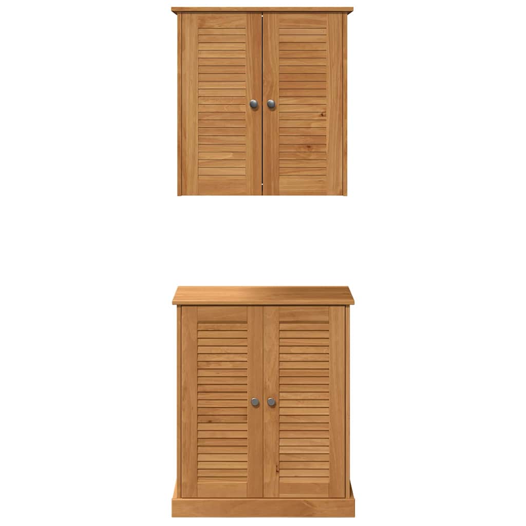 Badrumsmöbelset VIGO 2 pcs Brun 67,5 x 34 x 80 cm Massiv furu