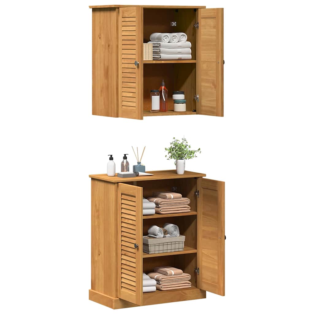 Badrumsmöbelset VIGO 2 pcs Brun 67,5 x 34 x 80 cm Massiv furu