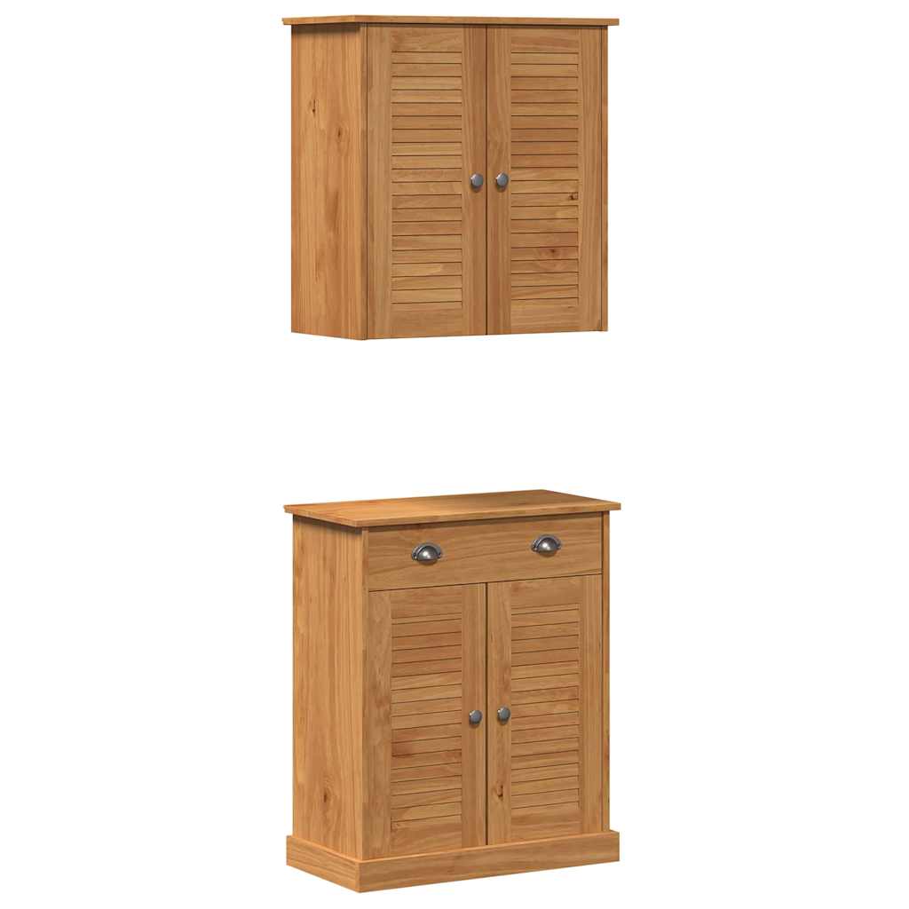 Badrumsmöbelset VIGO 2 pcs Brun 67,5 x 34 x 80 cm Massiv furu
