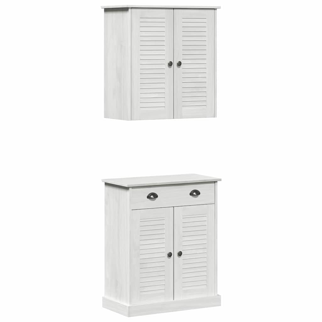 Badrumsmöbelset VIGO 2 pcs Brun 67,5 x 34 x 80 cm Massiv furu
