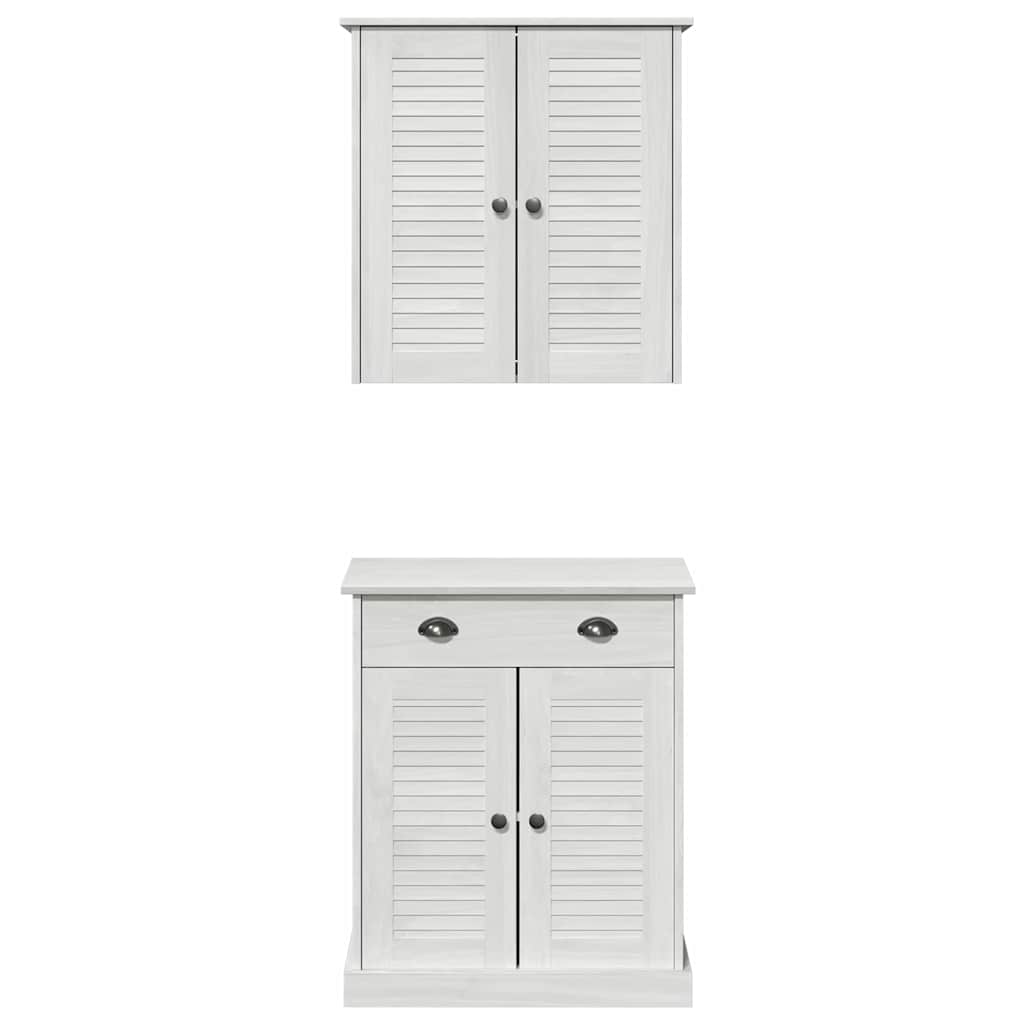 Badrumsmöbelset VIGO 2 pcs Brun 67,5 x 34 x 80 cm Massiv furu