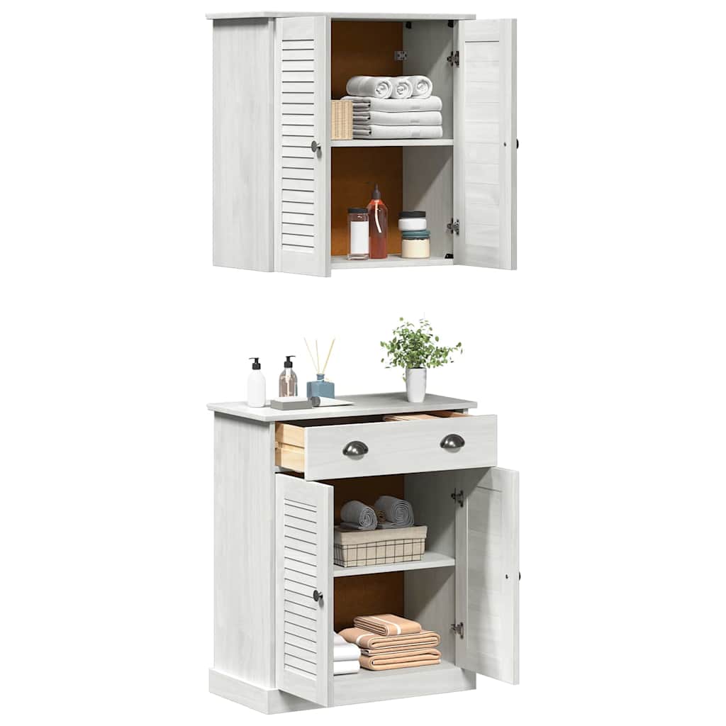 Badrumsmöbelset VIGO 2 pcs Brun 67,5 x 34 x 80 cm Massiv furu