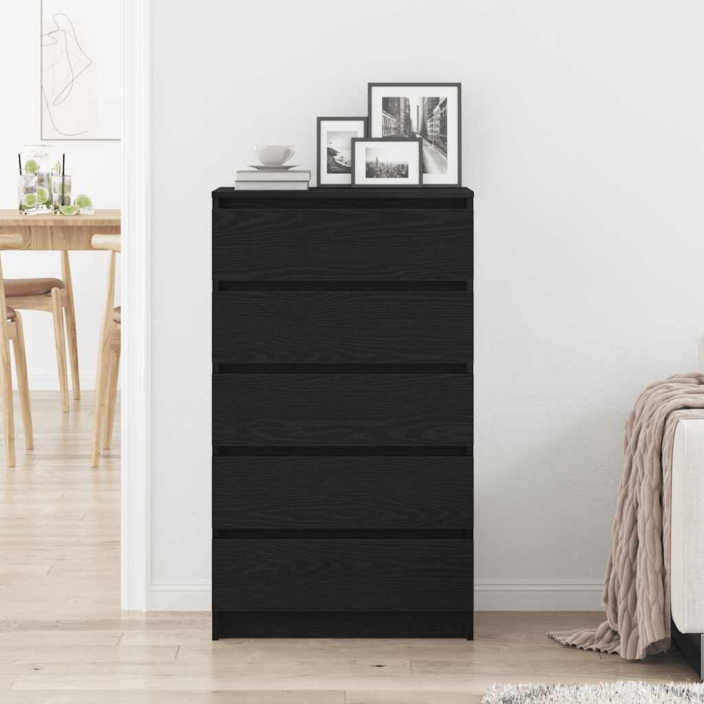 Byrå Svart Ek 60x36x103 cm