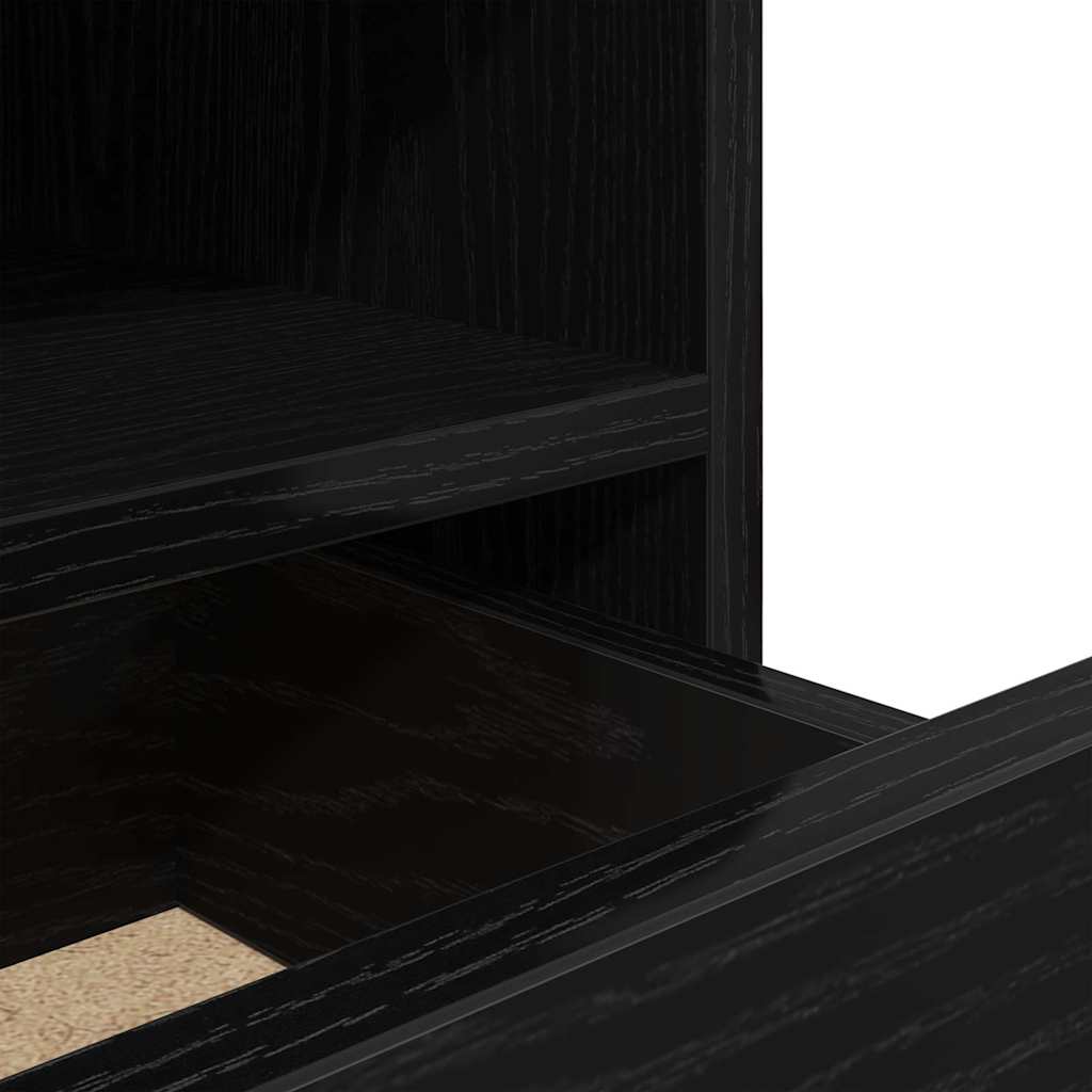 Sängbord 2 pcs Svart ek 40 x 39 x 48.5 cm Konstruerat trä