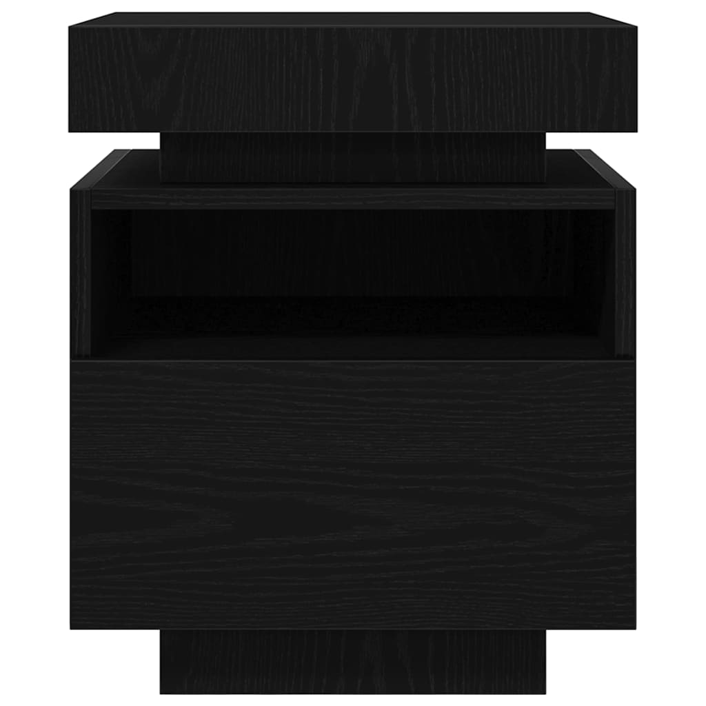 Sängbord 2 pcs Svart ek 40 x 39 x 48.5 cm Konstruerat trä