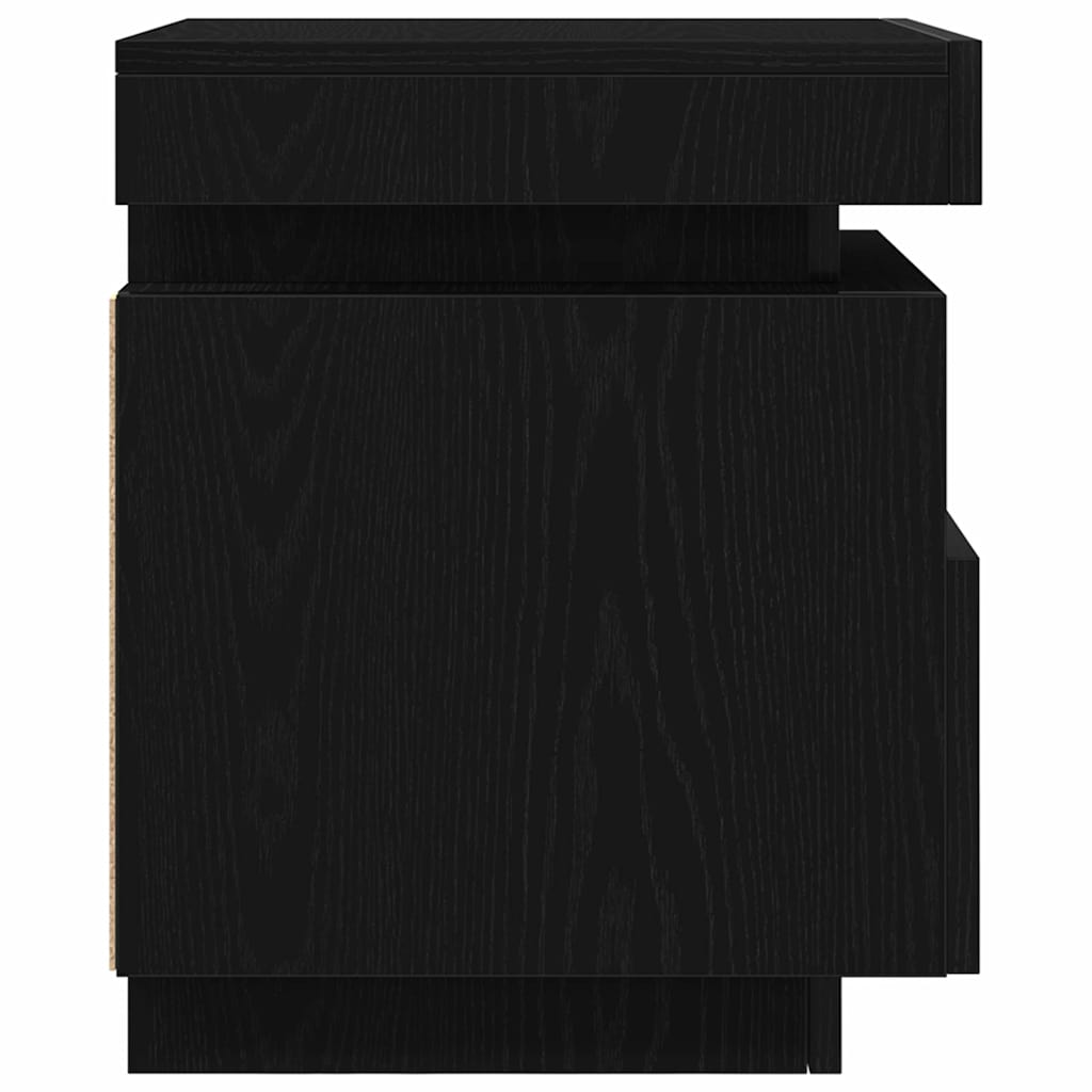 Sängbord 2 pcs Svart ek 40 x 39 x 48.5 cm Konstruerat trä