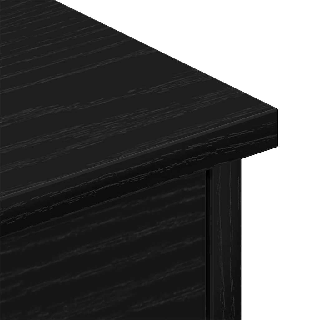 Väggskåp med låda Svart ek 60 x 26 x 18.5 cm Konstruerat trä