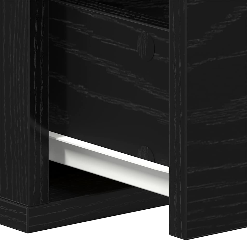 Väggskåp med låda Svart ek 60 x 26 x 18.5 cm Konstruerat trä